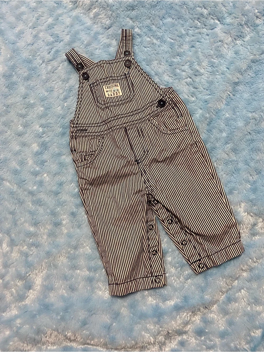Carter's Navy & White Striped Kids Overalls